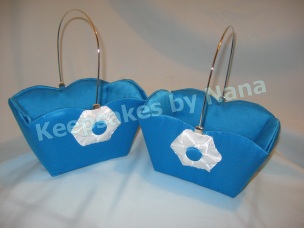 Marine Blue Flower Girl Baskets
