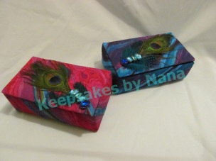 Peacock Fabric Boxes